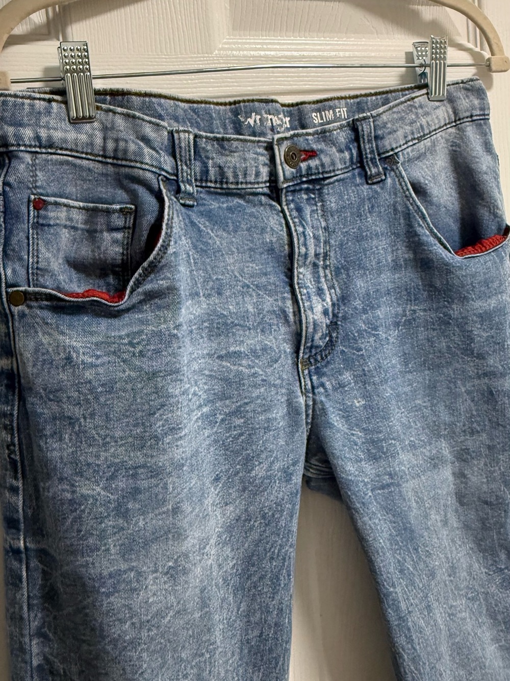 Wrangler Jeans Boys Slim Fit Jeans Husky 16 Regular Adjustable Waist Red Pockets